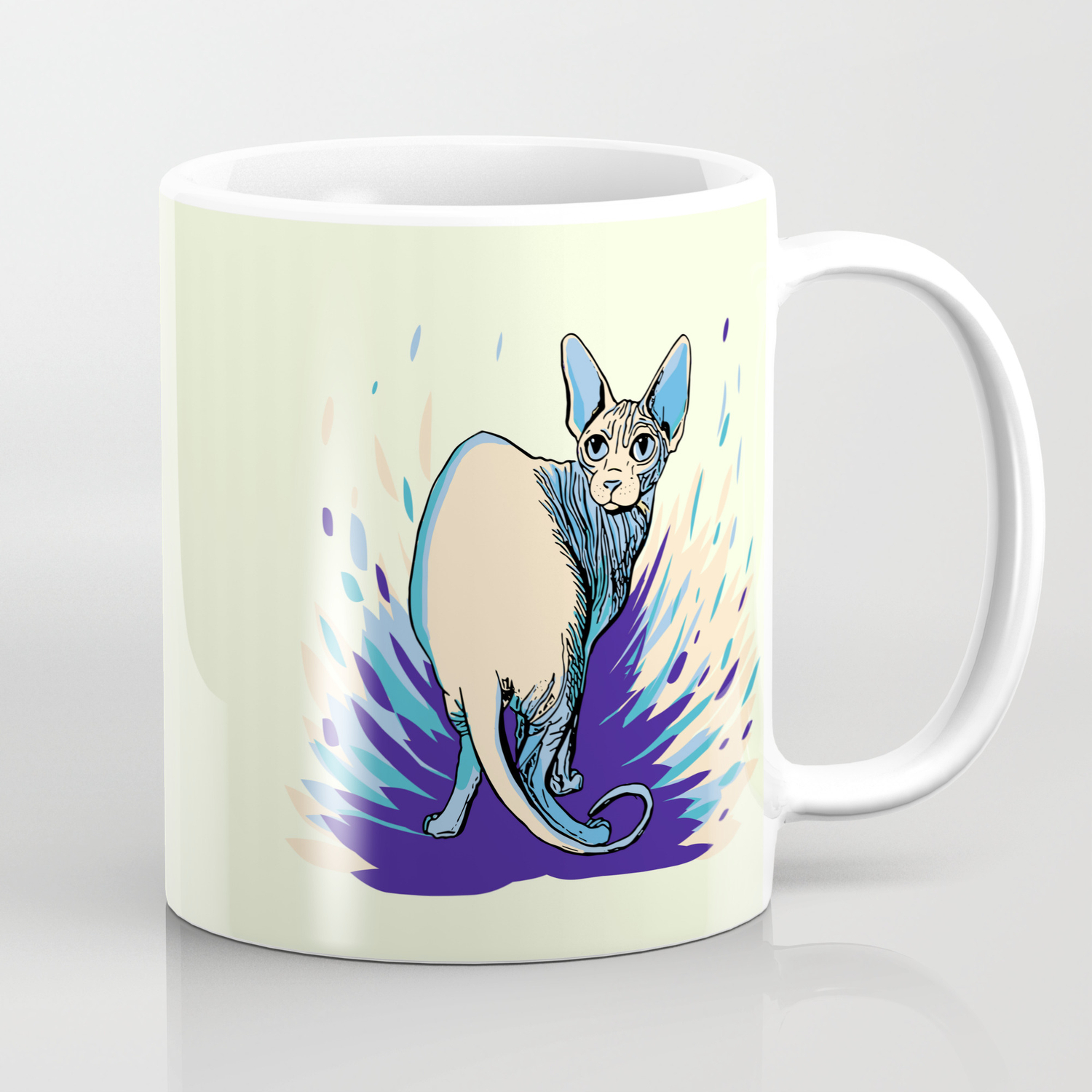 Sphynx Cat Blue Purple Vanilla Cat Lover Coffee Mug By