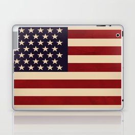 American Flag Vintage Americana Red Navy Blue Beige Laptop & iPad Skin