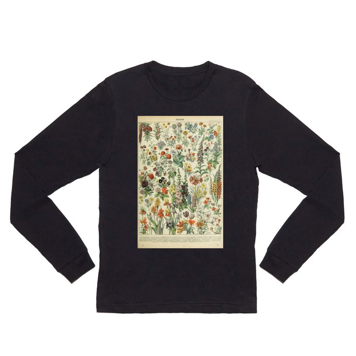 Adolphe Millot Vintage Fleurs Flower 1909 Long Sleeve T Shirt