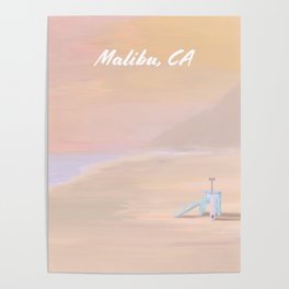 Pastel Malibu Sunset Poster