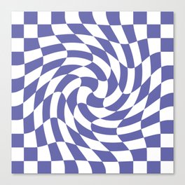 Checkerboard Twirl Pattern (pantone very peri/white) Canvas Print