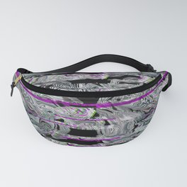 glitch distortion neon television interference pattern Fanny Pack