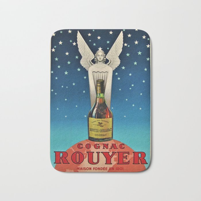 Vintage 1945 Cognac Rouyer Advertisement Poster Bath Mat