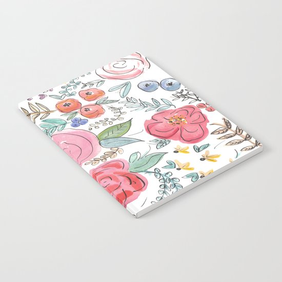 Watercolor Floral Print Notebook