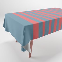 Cebra - Blue Red Colorful Summer Retro Ink Stripes Design Tablecloth