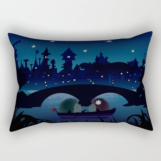 Hedgehogs in the night Rectangular Pillow