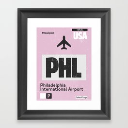 PHL Philadelphia airport code Framed Art Print