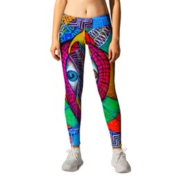 chivo cosmico Leggings | Geometry, Cosmos, Blue, Silverfoil, Harmony, Ritualart, Andes, Quirality, Goat, Golffoil 