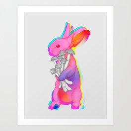 Psilocybin Rabbit Art Print