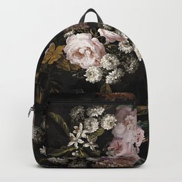 Antique Botanical Roses And  Chamomile Midnight Garden Backpack