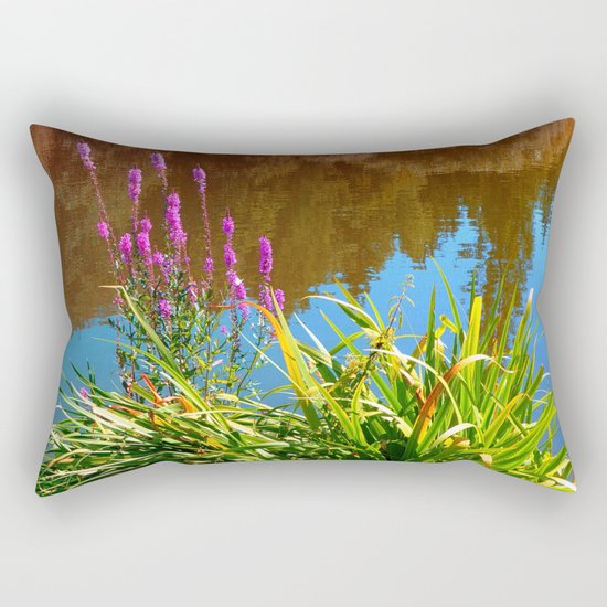 Flowers at the pond Rectangular Pillow