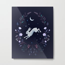 Easter Bunny Night 2 Metal Print | Graphicdesign, Nature, Crescentmoon, Floral, Resurrection, Flower, Easteregg, Black, Easter, Luna 