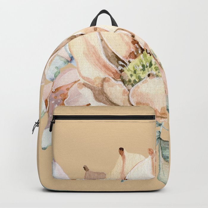Desert Cactus Flower Apricot Coral Backpack