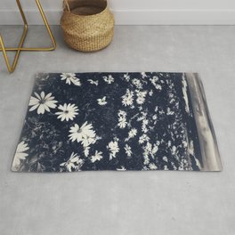 Coastal Flowers Near East London in South Africa Black and White Rug