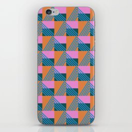 Retro Shapes in Teal Pink and Orange 217 iPhone Skin