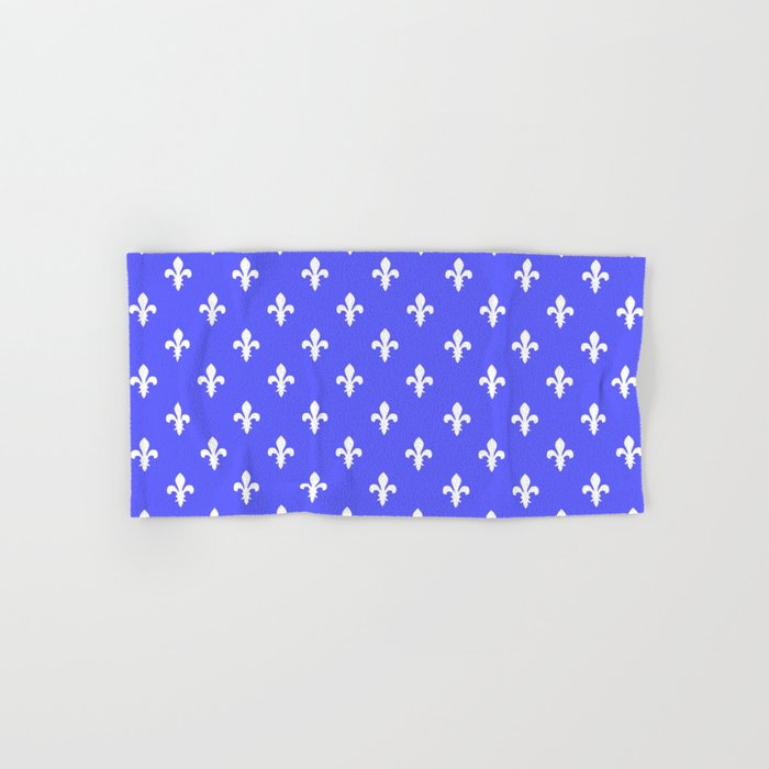 Fleur-de-Lis (White & Azure Pattern) Hand & Bath Towel