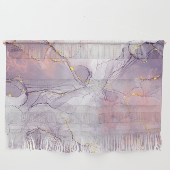 Purple Pink Gold Marble Wall Hanging