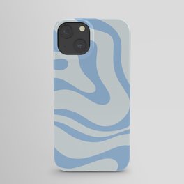 Soft Liquid Swirl Abstract Pattern Square in Powder Blue iPhone Case