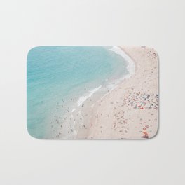 Beach Summer Seaside - Aerial Beach photography by Ingrid Beddoes Bath Mat | Artprint, Aerialbeachphoto, Ocean, Beachprint, Coastline, Ingridbeddoes, Wallart, Pastelbeach, Aerialphotography, Aerialoceanprint 
