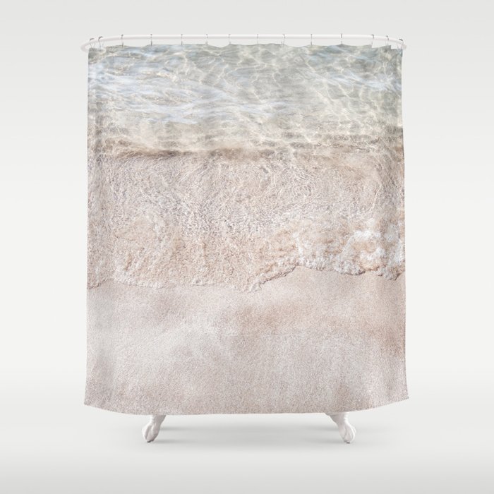 Peach Sand Sunny Shoreline | Beach Vibes Shower Curtain