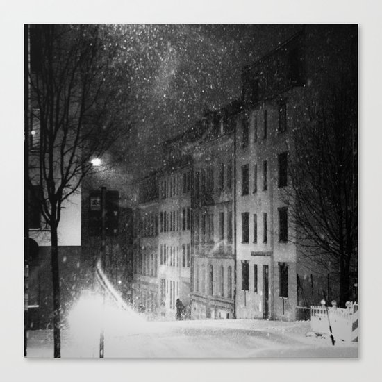 snowstorm street Canvas Print