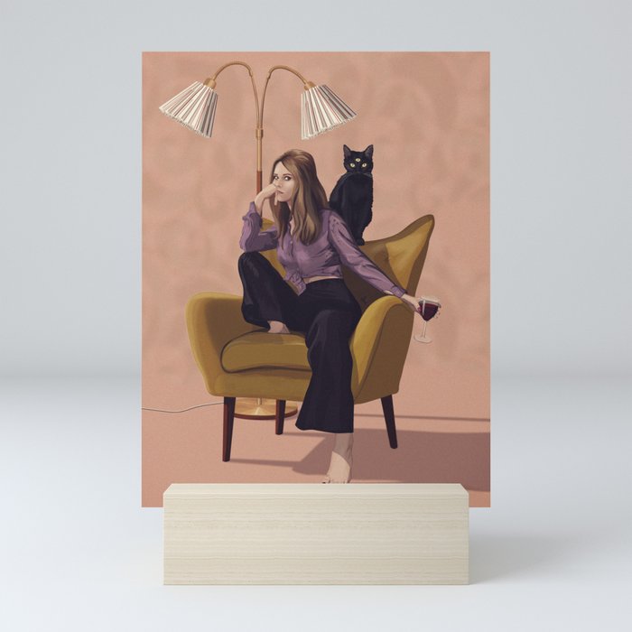 Woman With Wine Mini Art Print