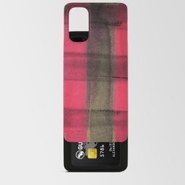 Abstract black pink gold gray watercolor brushstrokes Android Card Case
