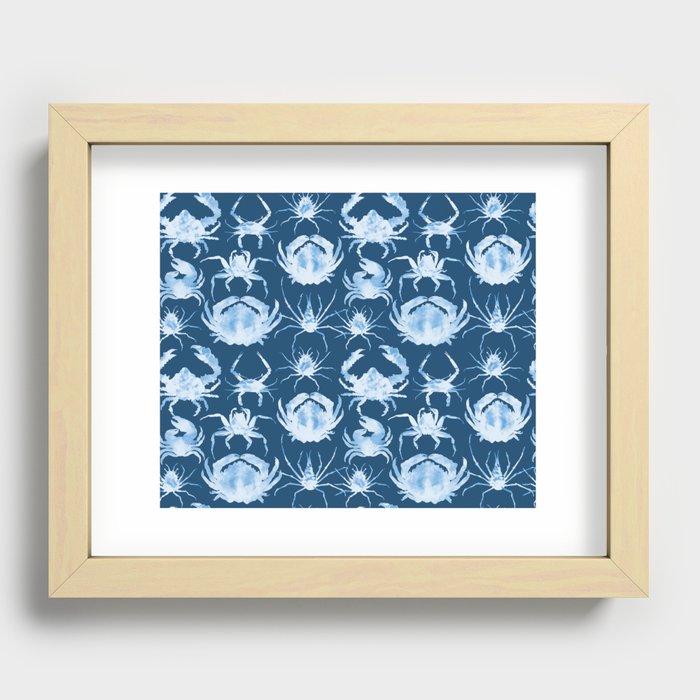 CRABBY IN BLUE Recessed Framed Print