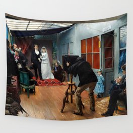 Wedding in the Photographer’s Studio, 1879 by Pascal Dagnan Wall Tapestry