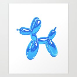 Blue Balloon Dog Pop Art | Kitsch Fun Art Print