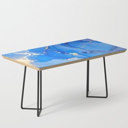 Atmospheric Blue + Gold Abstract Skyview Coffee Table