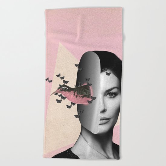 The caged bird sings Beach Towel