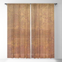 Vintage Copper Rust, Minimalist Art Sheer Curtain