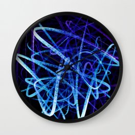 Electric Blue Flow Wall Clock