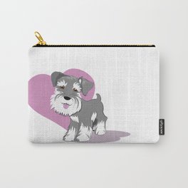 Miniature Schnauzer Puppy Dog Adorable Baby Love Carry-All Pouch | Children, Animal, Love, Illustration 