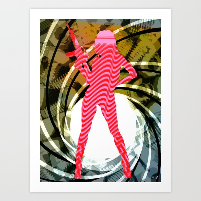 PowerWoman - Pink stripes sCrew 2 Art Print