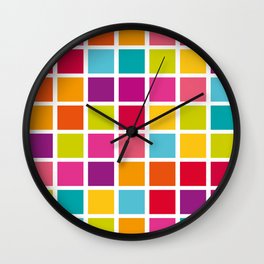 Colorful Square Pattern Wall Clock