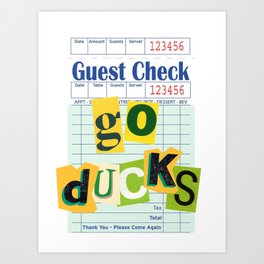 Guest Check Oregon Ducks  University of Oregon Art Print