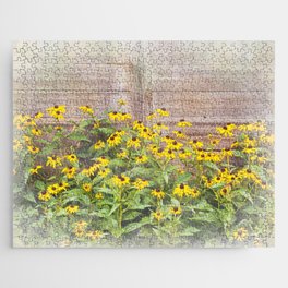 Wall of Flowers Watercolor Jigsaw Puzzle