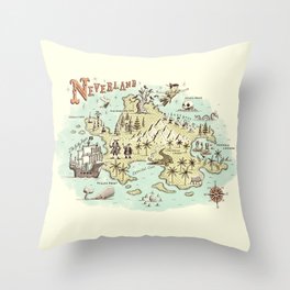 Neverland Map Throw Pillow