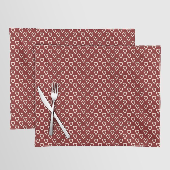  Red and white hearts for Valentines day Placemat