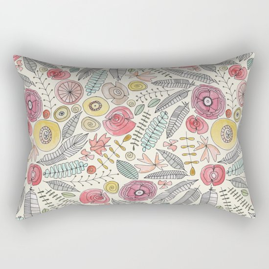 feather fleur watercolor Rectangular Pillow