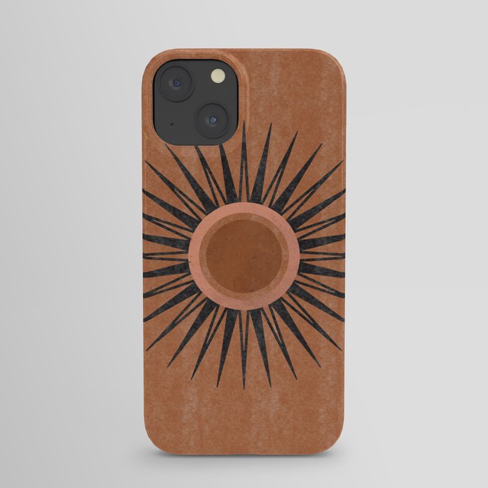 Terracotta Mid Century Sunburst iPhone Case