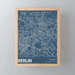 Berlin city cartography Framed Mini Art Print