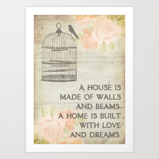 Rustic Birdcage Art Print