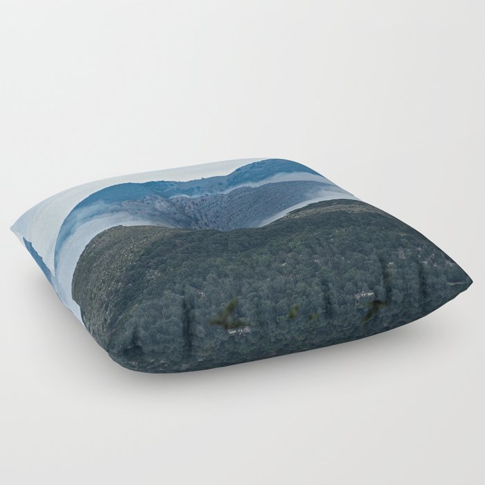 Hills Clouds Scenic Landscape 4 Floor Pillow