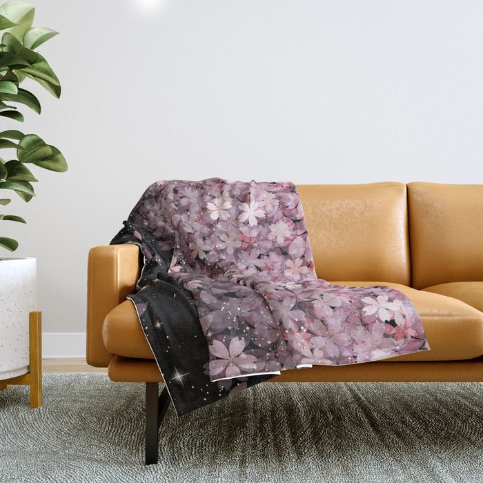 Cherry blossom 11 Throw Blanket by Juliana RW Society6