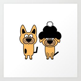 Dog Pals Harry and Fred Art Print