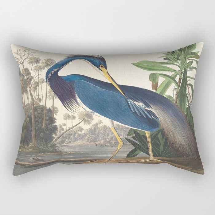 Louisiana Heron, Robert Havell after John James Audubon Rectangular Pillow