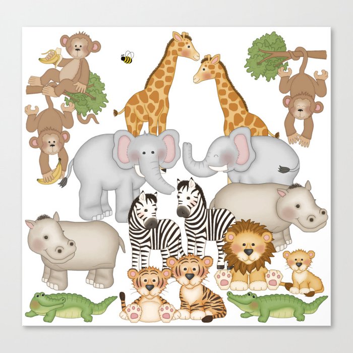 Safari Animals Kids Canvas Print